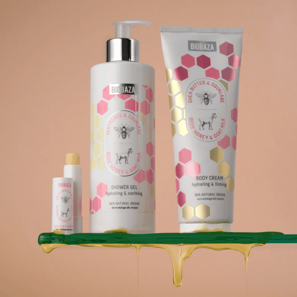 Loțiune de corp cu squalan, miere și lapte de capră BIOBAZA - imagine 2