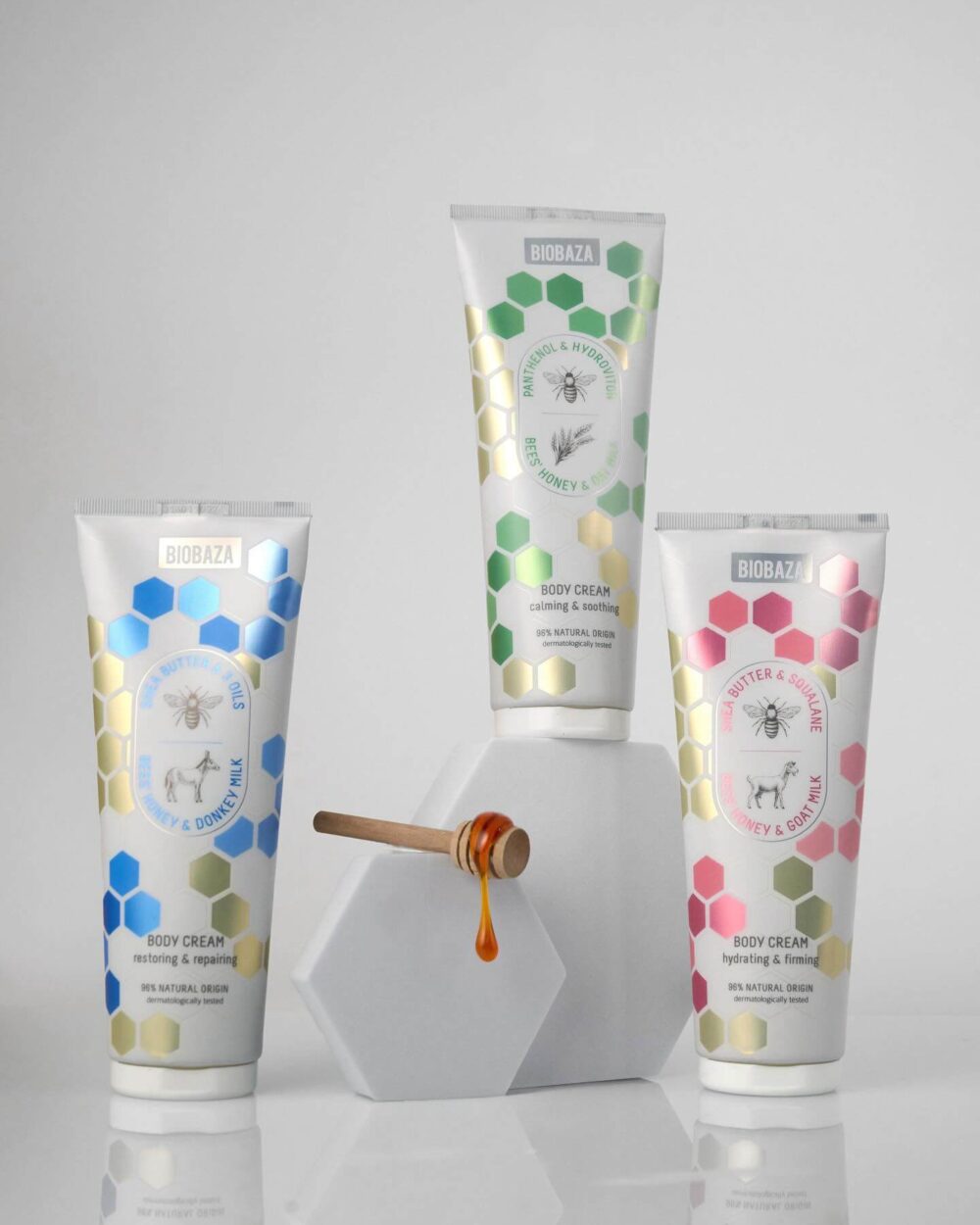 Loțiune de corp cu squalan, miere și lapte de capră BIOBAZA - imagine 3